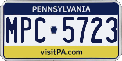 PA license plate MPC5723