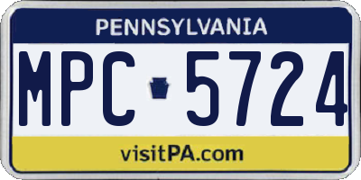 PA license plate MPC5724