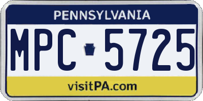 PA license plate MPC5725