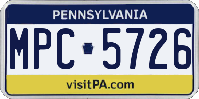 PA license plate MPC5726