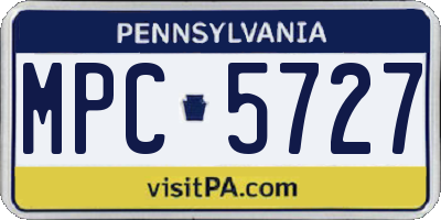 PA license plate MPC5727