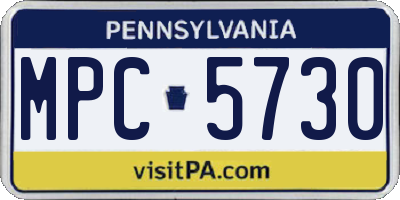 PA license plate MPC5730