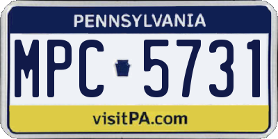 PA license plate MPC5731
