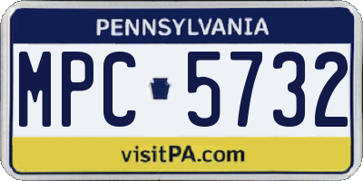 PA license plate MPC5732