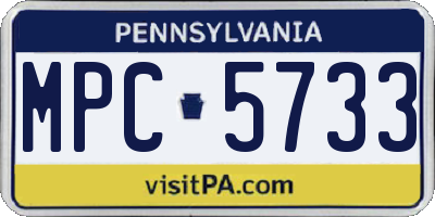 PA license plate MPC5733