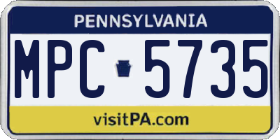 PA license plate MPC5735
