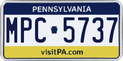 PA license plate MPC5737
