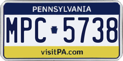 PA license plate MPC5738