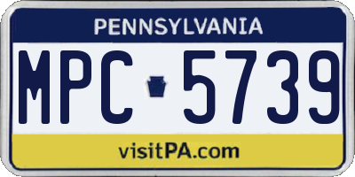 PA license plate MPC5739
