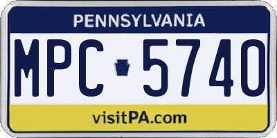 PA license plate MPC5740