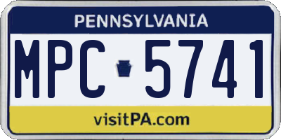 PA license plate MPC5741