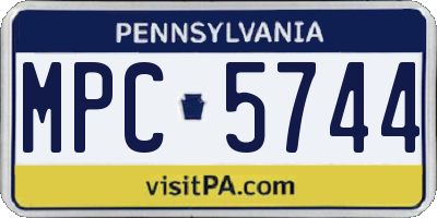 PA license plate MPC5744