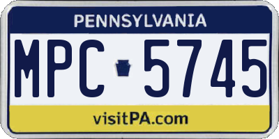 PA license plate MPC5745