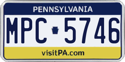 PA license plate MPC5746