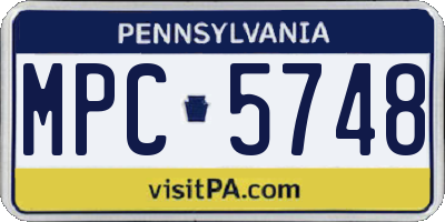 PA license plate MPC5748