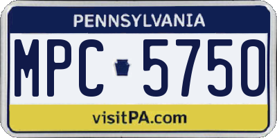 PA license plate MPC5750