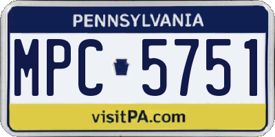PA license plate MPC5751