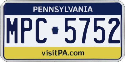 PA license plate MPC5752