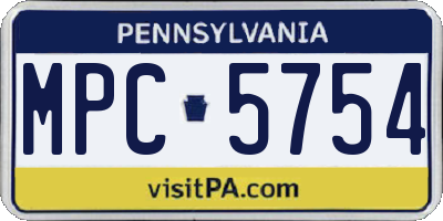 PA license plate MPC5754