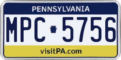 PA license plate MPC5756