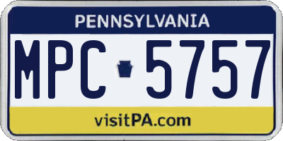 PA license plate MPC5757