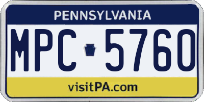 PA license plate MPC5760