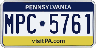 PA license plate MPC5761