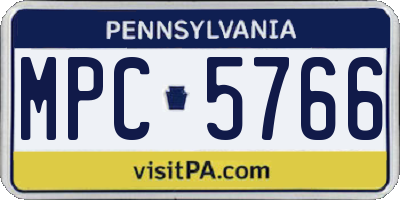 PA license plate MPC5766