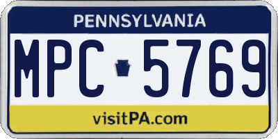 PA license plate MPC5769