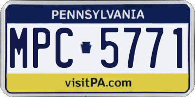 PA license plate MPC5771