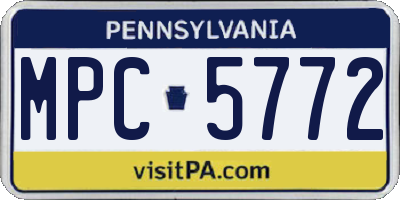 PA license plate MPC5772