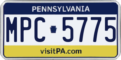 PA license plate MPC5775
