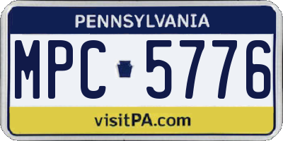 PA license plate MPC5776
