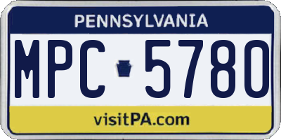 PA license plate MPC5780