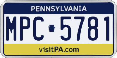 PA license plate MPC5781