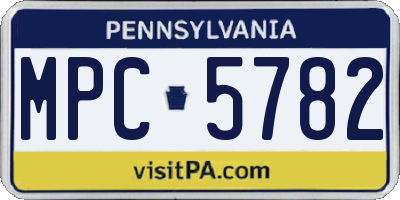 PA license plate MPC5782