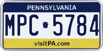 PA license plate MPC5784