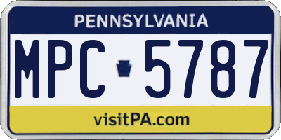 PA license plate MPC5787