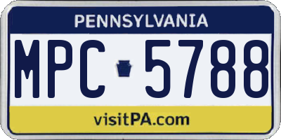 PA license plate MPC5788