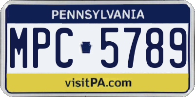 PA license plate MPC5789