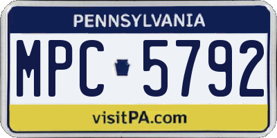 PA license plate MPC5792