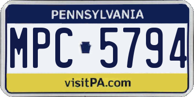 PA license plate MPC5794