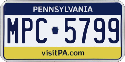 PA license plate MPC5799