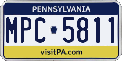 PA license plate MPC5811