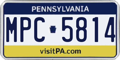 PA license plate MPC5814