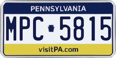 PA license plate MPC5815