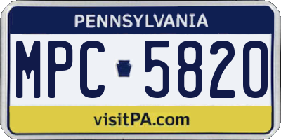 PA license plate MPC5820