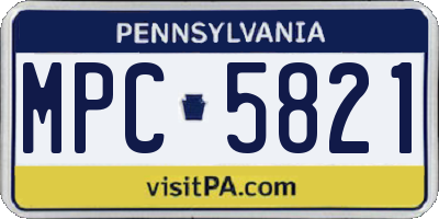 PA license plate MPC5821