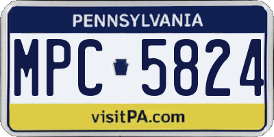 PA license plate MPC5824