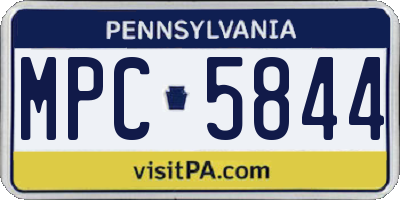 PA license plate MPC5844